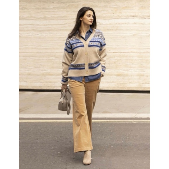 NWT JW Anderson x Uniqlo Soufflé Yarn Fair Isle Cardigan - Picture 4 of 10